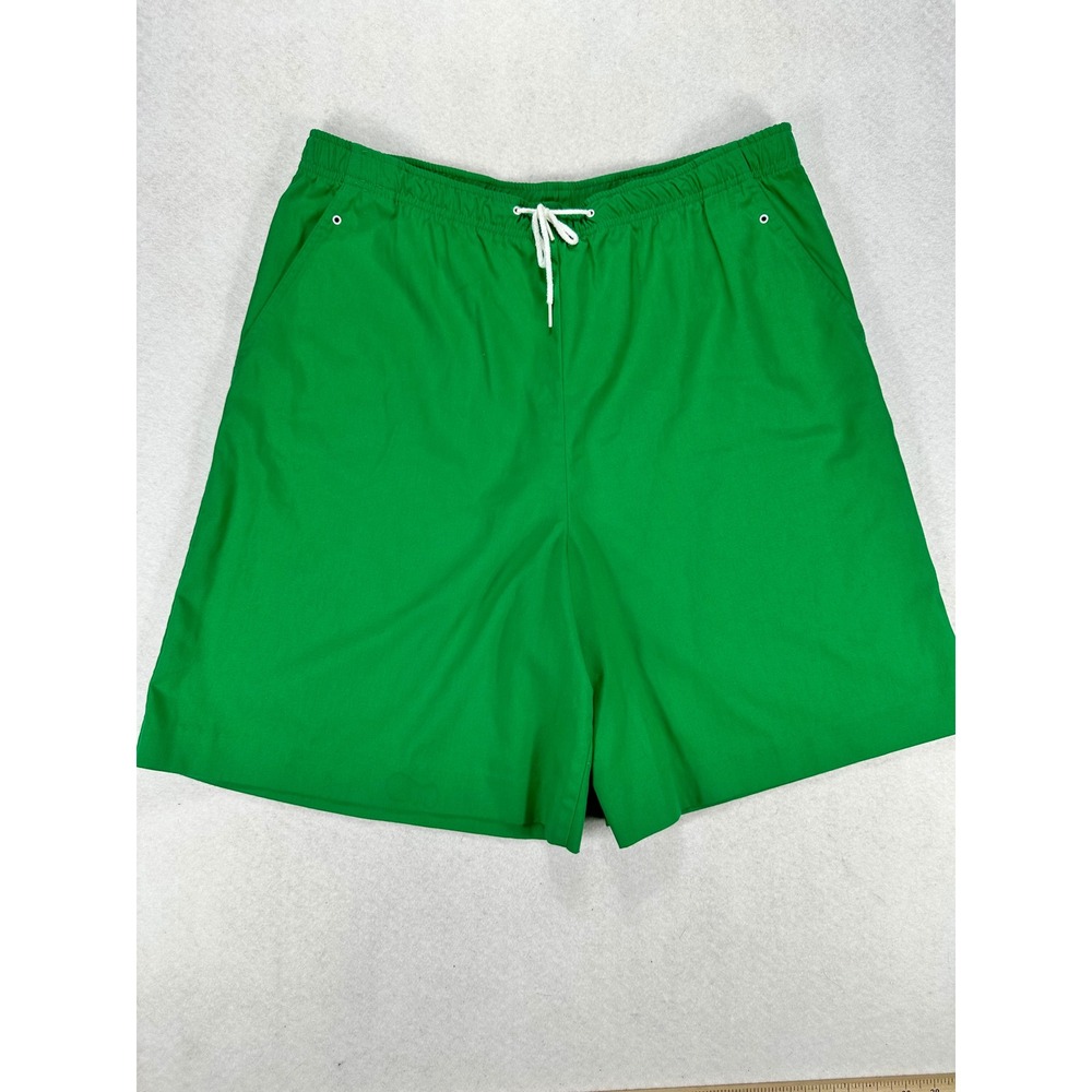 Vintage Cos Cob Green High Waisted Drawstring Shorts Made in USA Size 14 Womens
